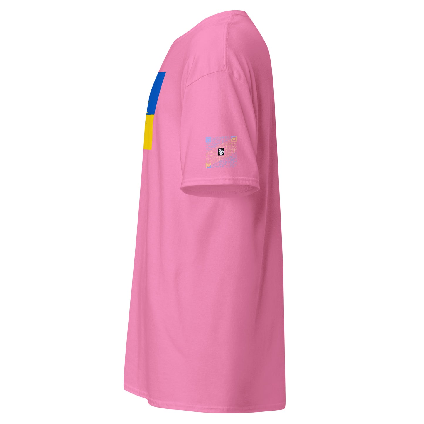Ukraine is Bleeding Pink Unisex tee with Ukrainian Flag & Heart Shaped Grenade