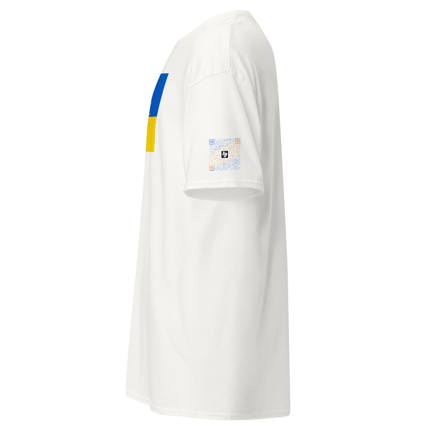 Ukraine is Bleeding White Unisex tee with Ukrainian Flag & Heart Shaped Grenade